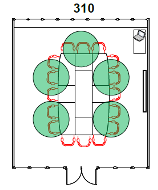 Diagram of Room 310 seating