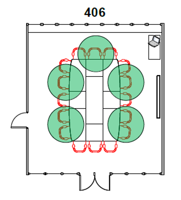 Diagram of Room 406 seating