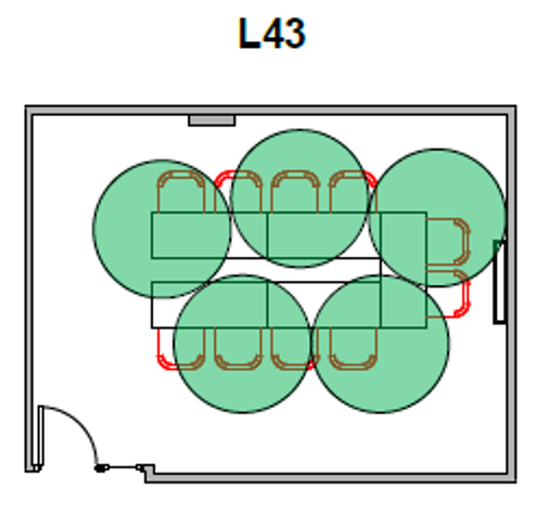 Diagram of Room L43 seating
