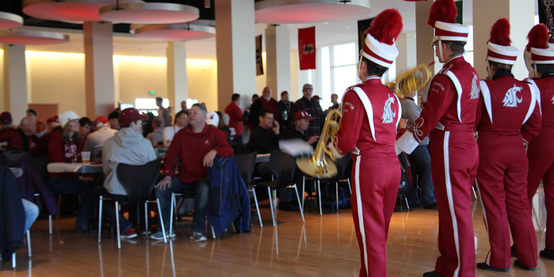 The WSU band plays at Kickoff at the CUB